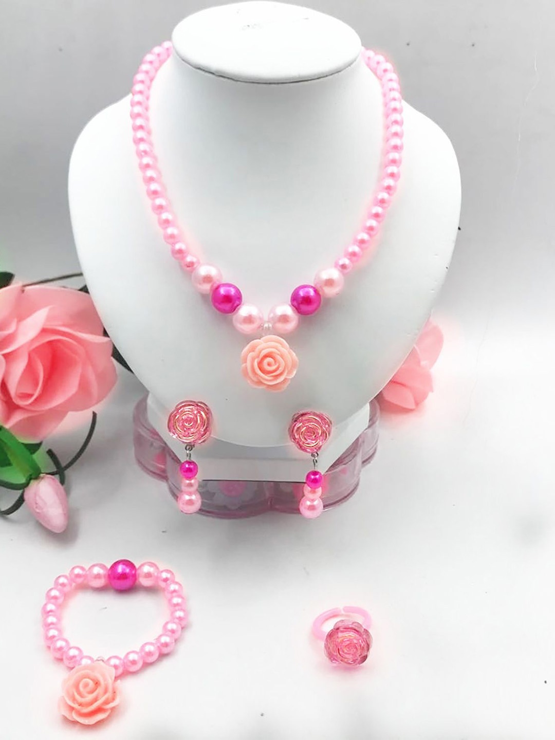 

SYGA Beaded Jewellery Set, Pink