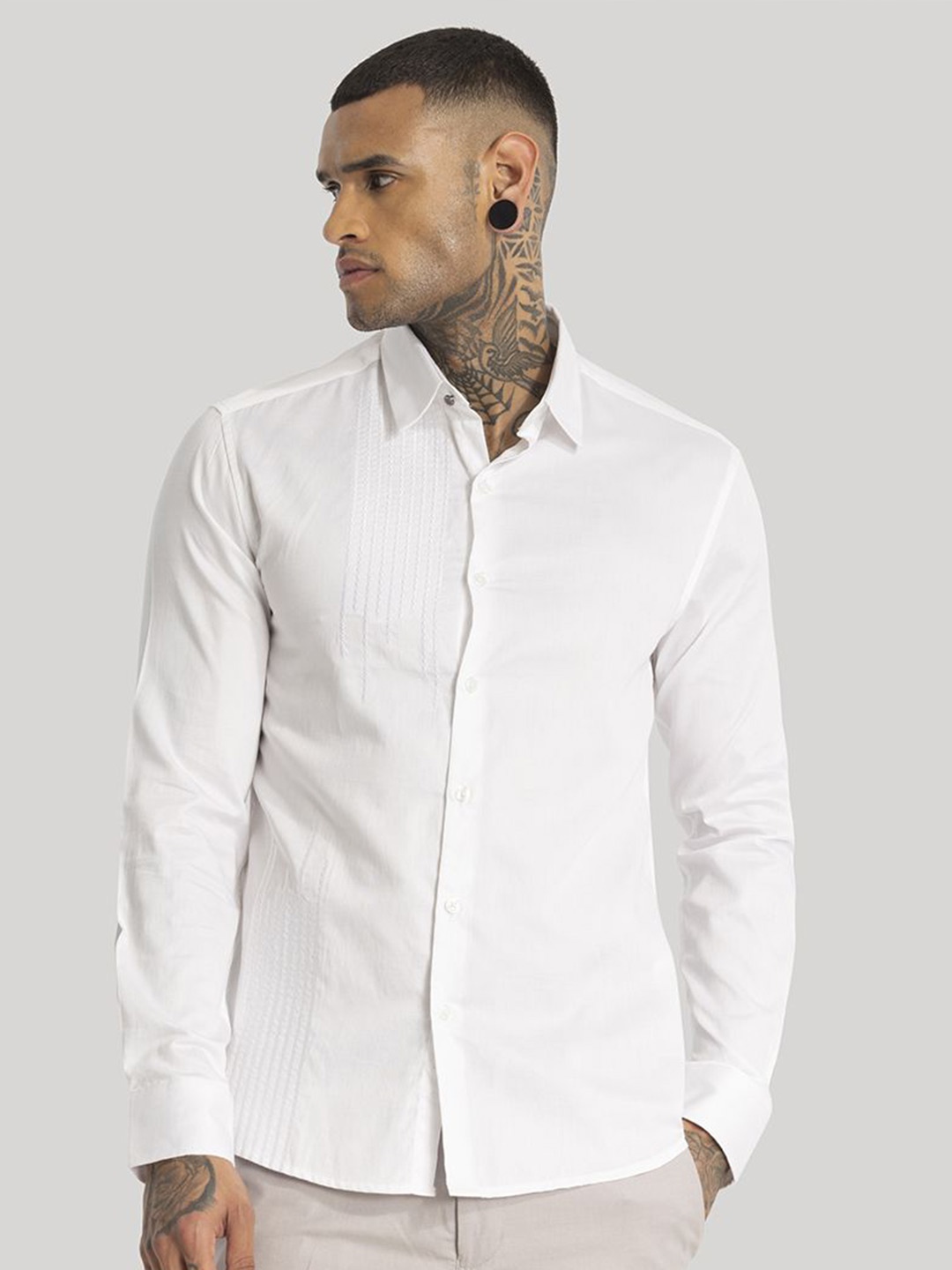 

Snitch Men Smart Slim Fit Opaque Formal Shirt, White