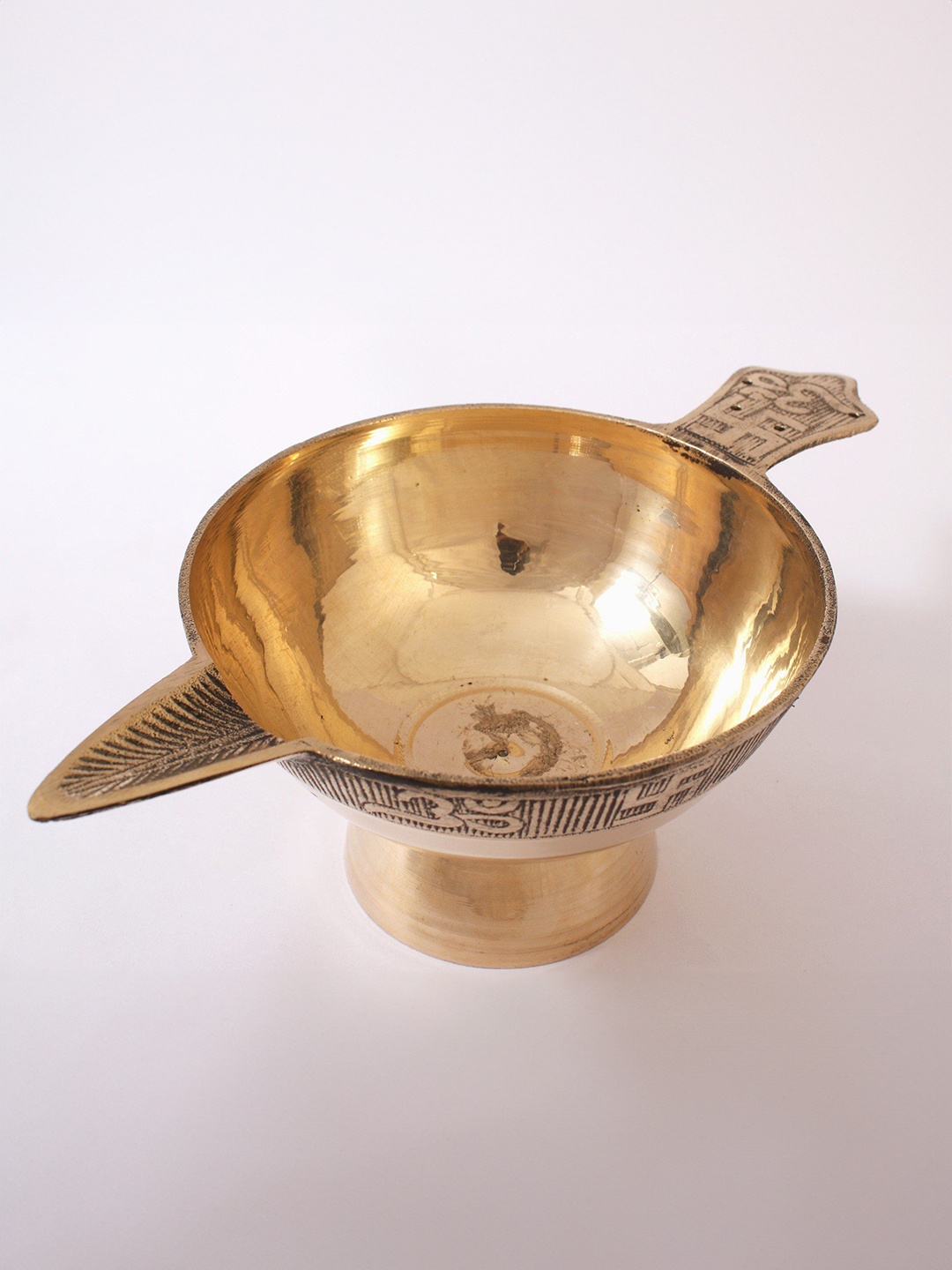 

Exotic India 4" Brass Handheld Diya, Gold