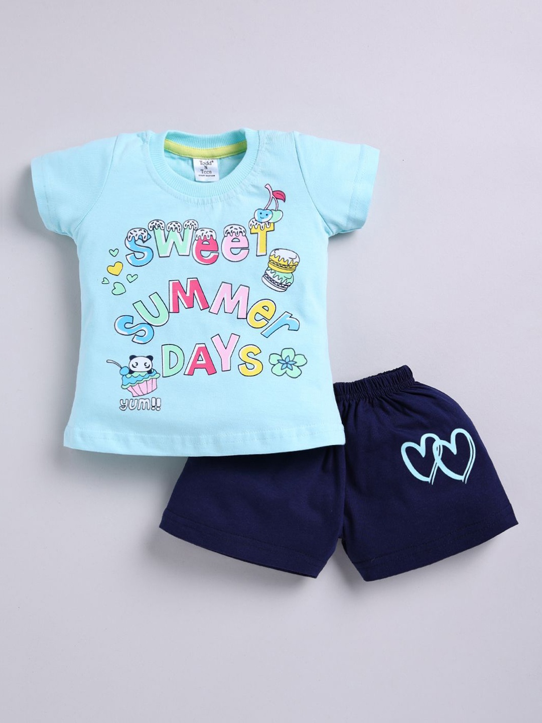 

Todd N Teen Girls Printed Night suit, Blue