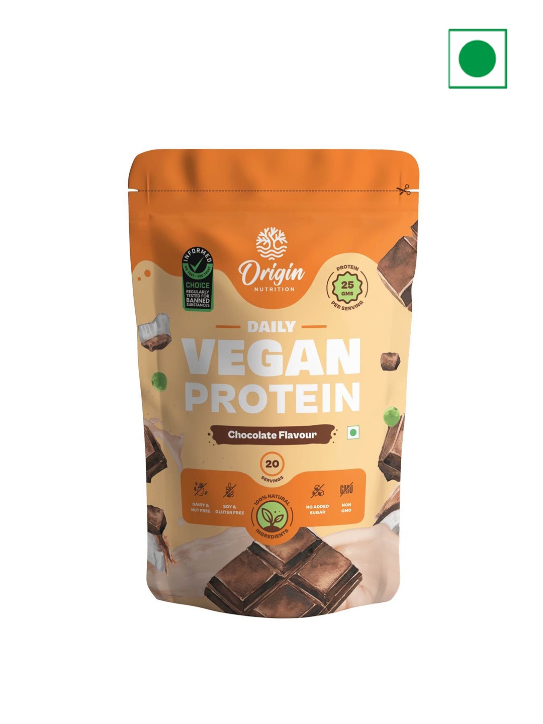 

Origin Nutrition Daily Vegan Protein - 770g, Brown