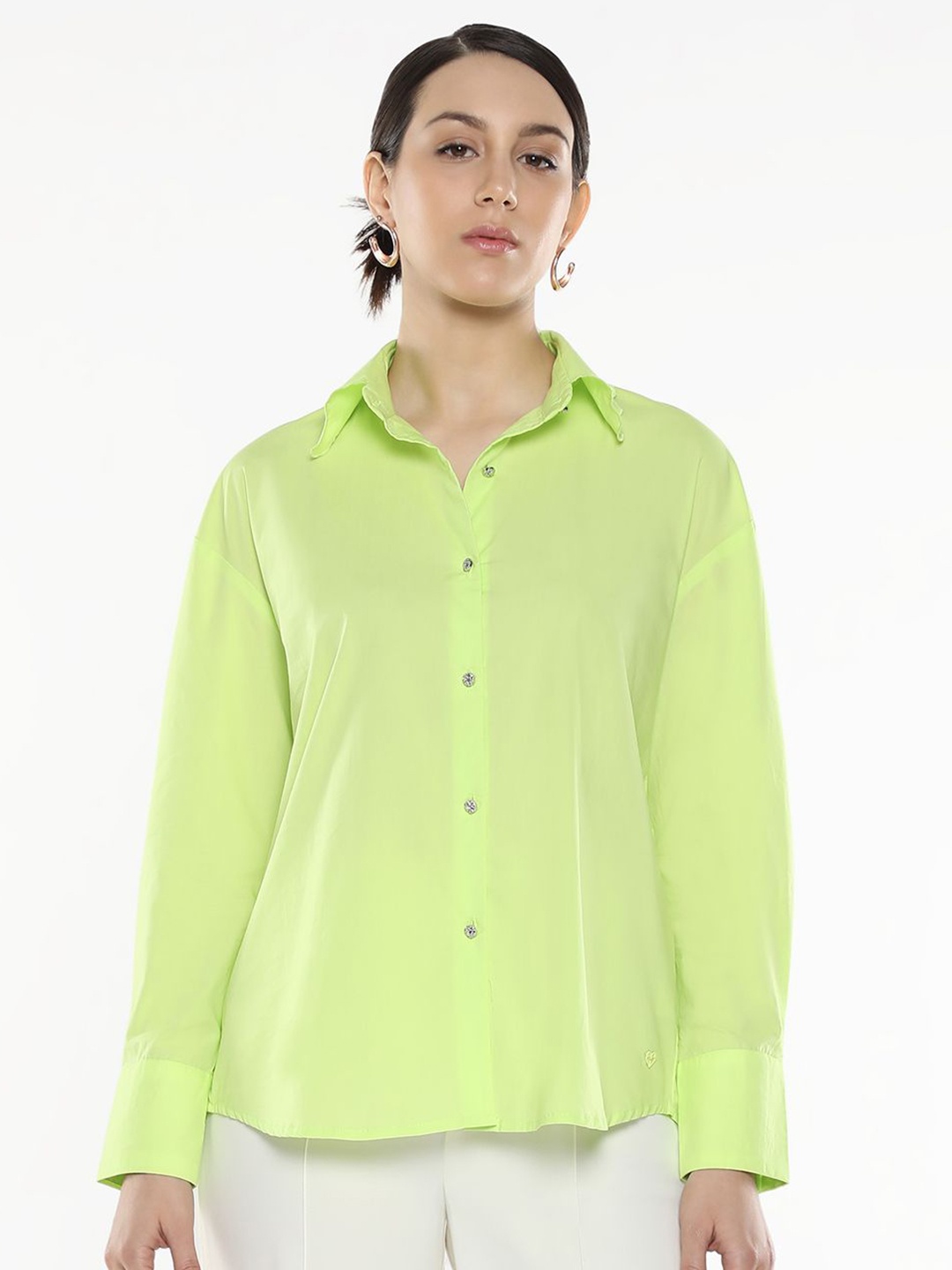 

RAREISM Women Comfort Opaque Casual Shirt, Green