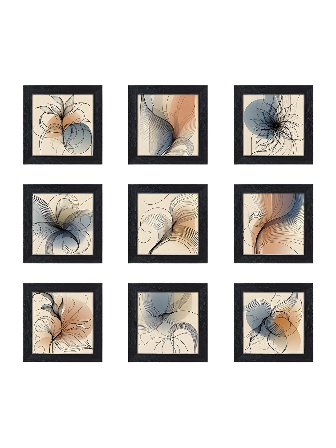 

RANDOM White & Blue 6 and more Piece Synthetic Wood Floral and Botanical Wall Paintings