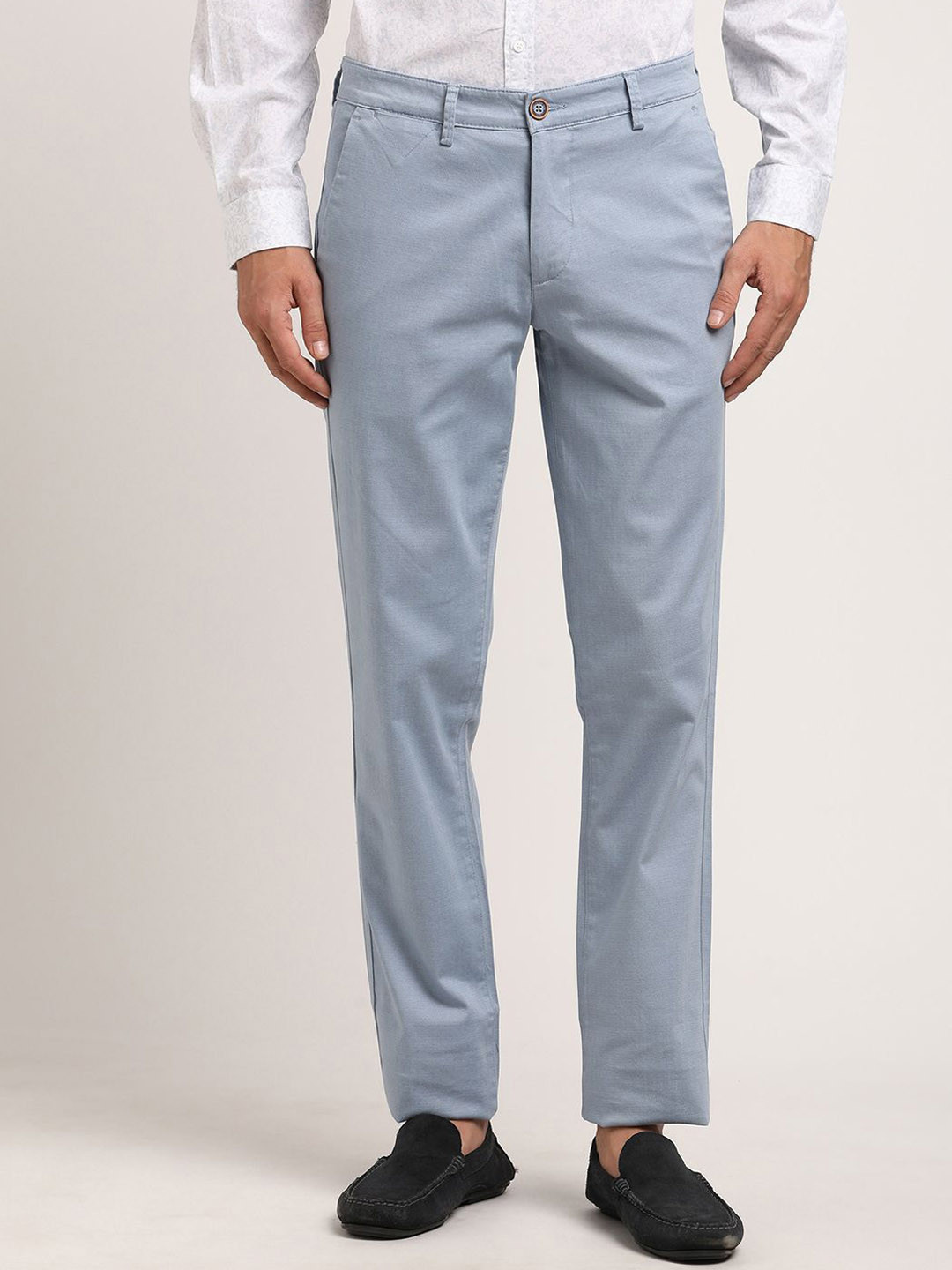

Turtle Men Relaxed Skinny Fit Chinos Trousers, Blue