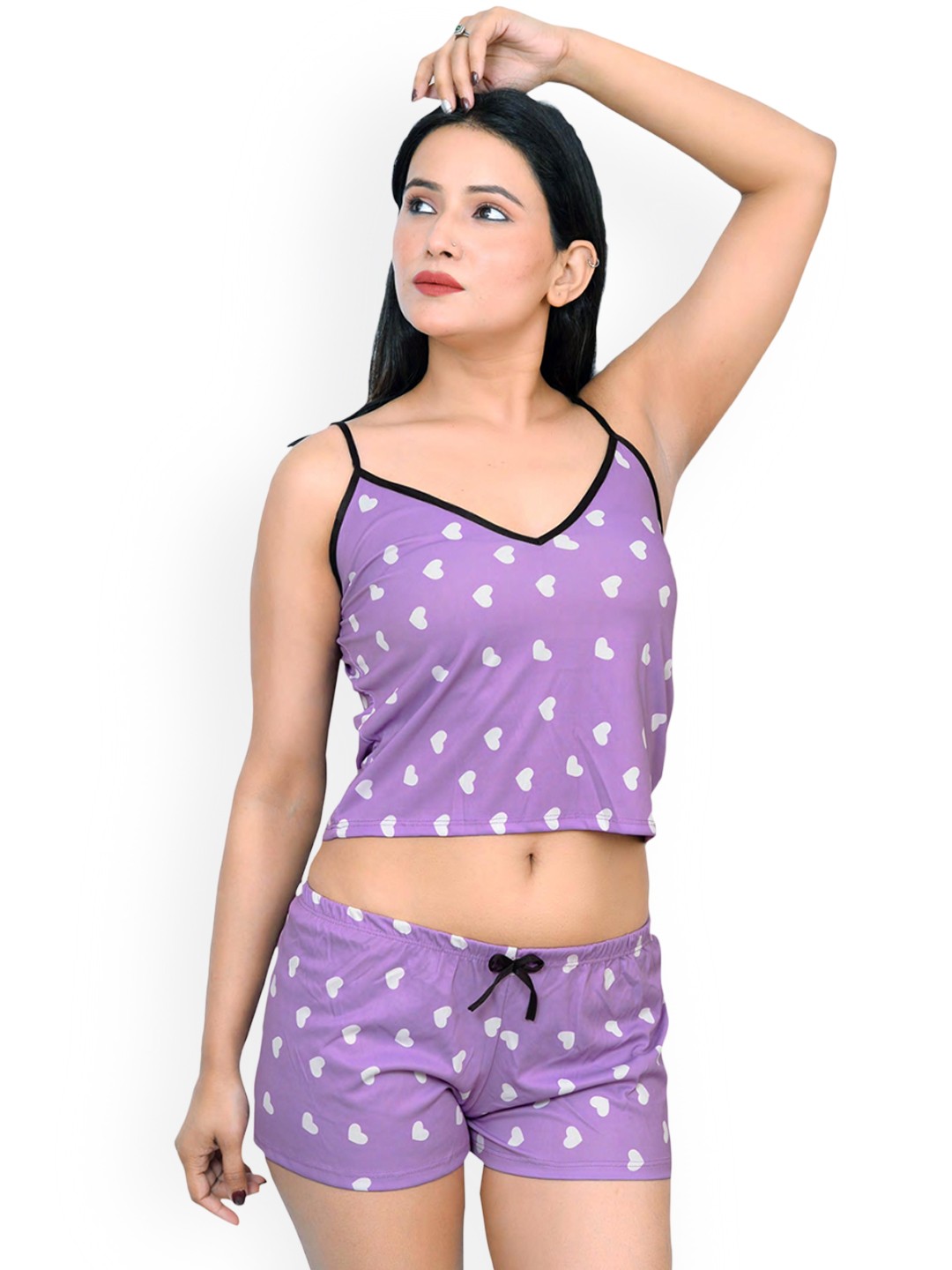 

SGC SWEDEN Women Conversational Printed Night suits, Purple