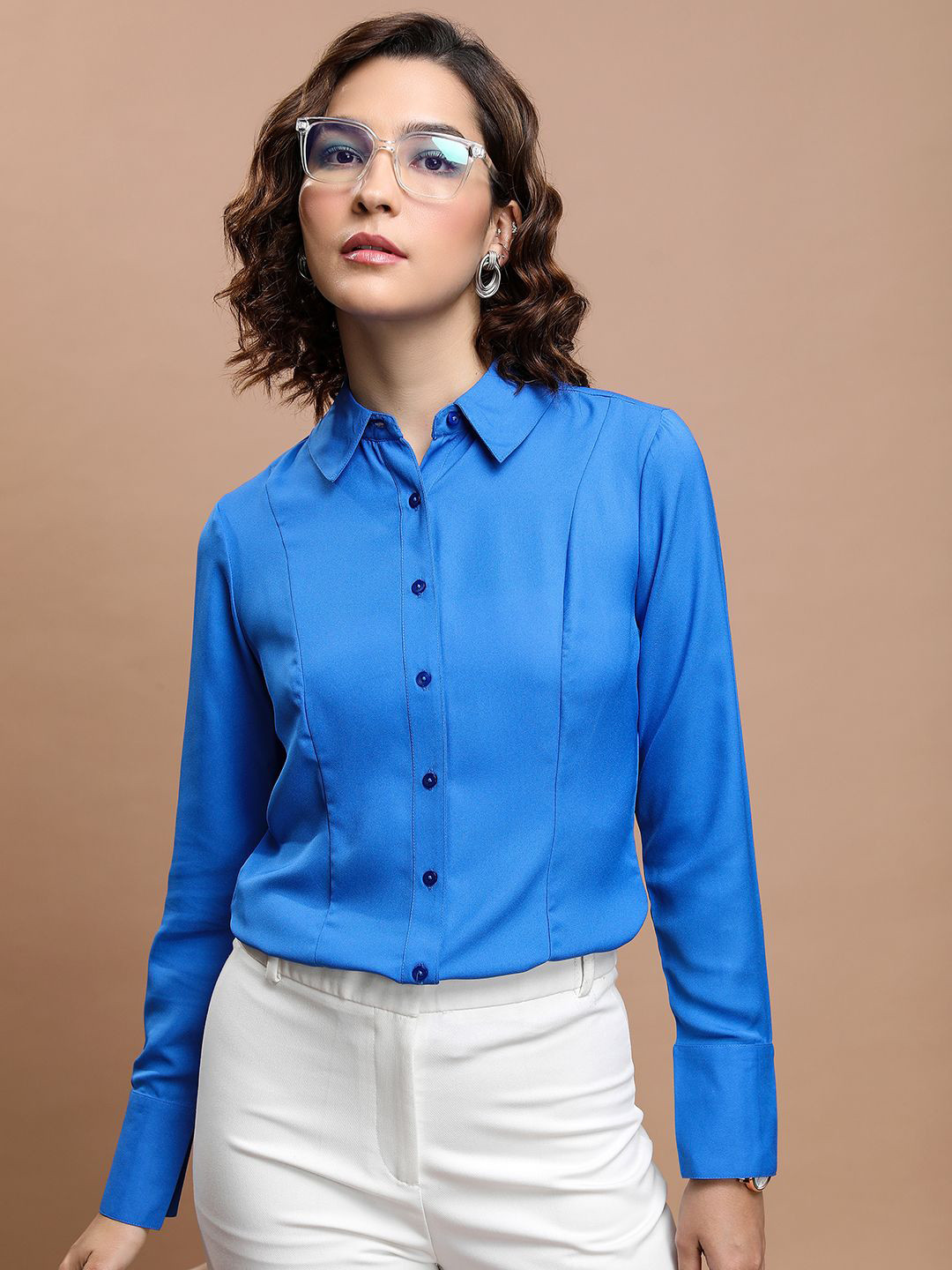 

Tokyo Talkies Women Opaque Casual Shirt, Blue