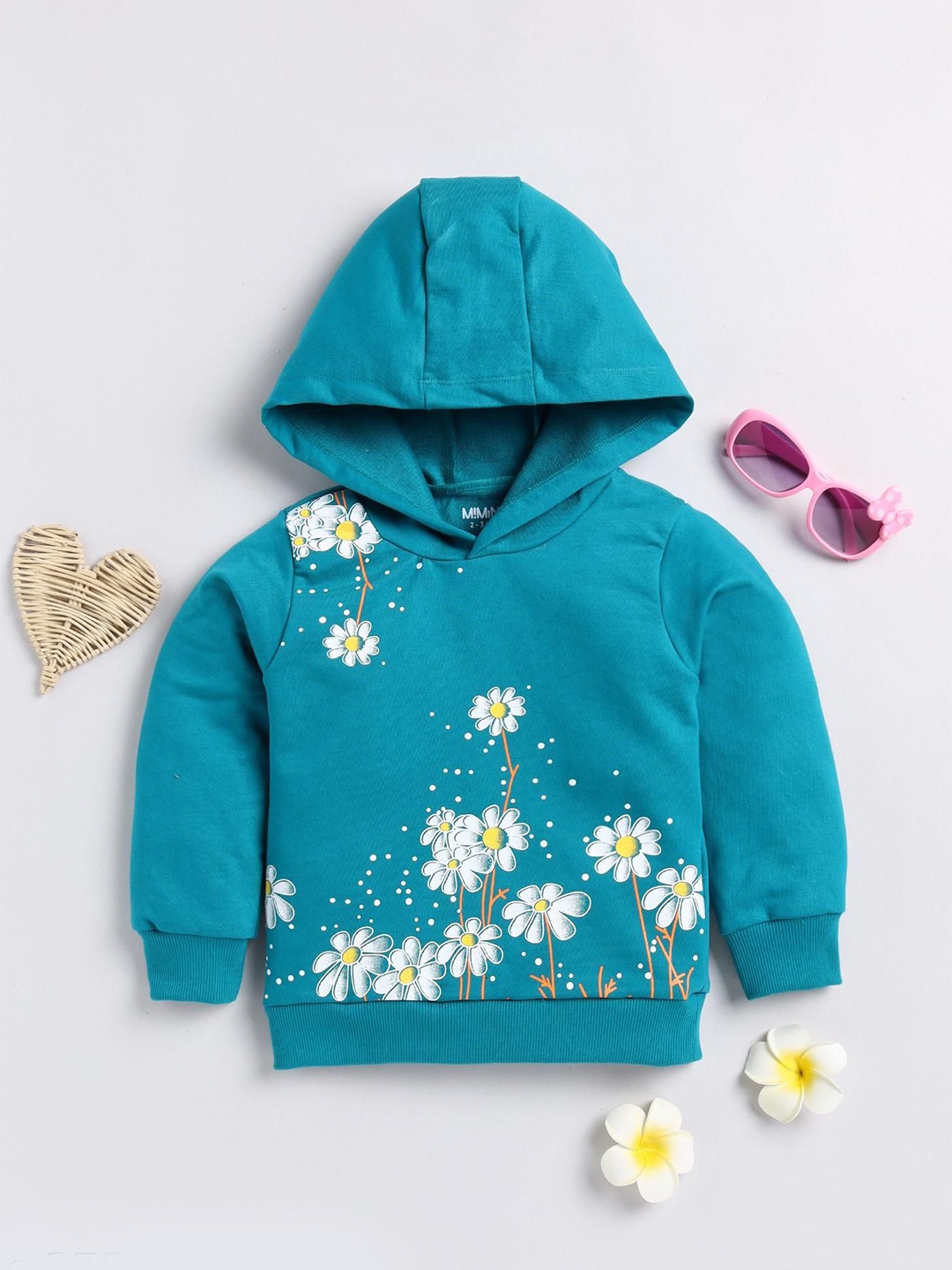 

MIMINO Girls Floral Printed Sweatshirt, Blue