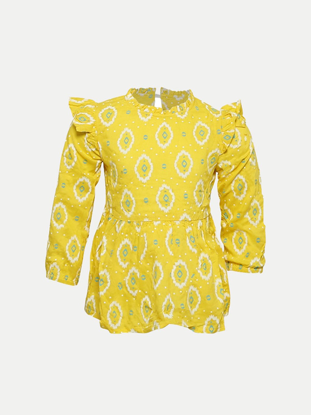

BAESD Ethnic Motifs Print Fit & Flare Dress, Yellow