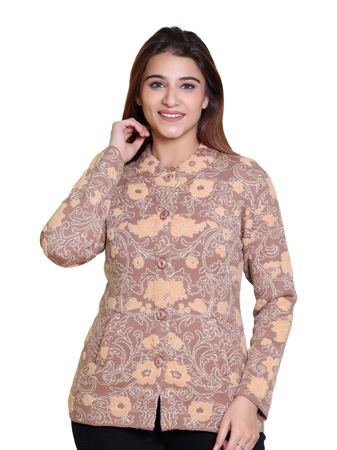 

TWENTY ME Women Embroidered Cardigan with Embroidered Detail, Beige