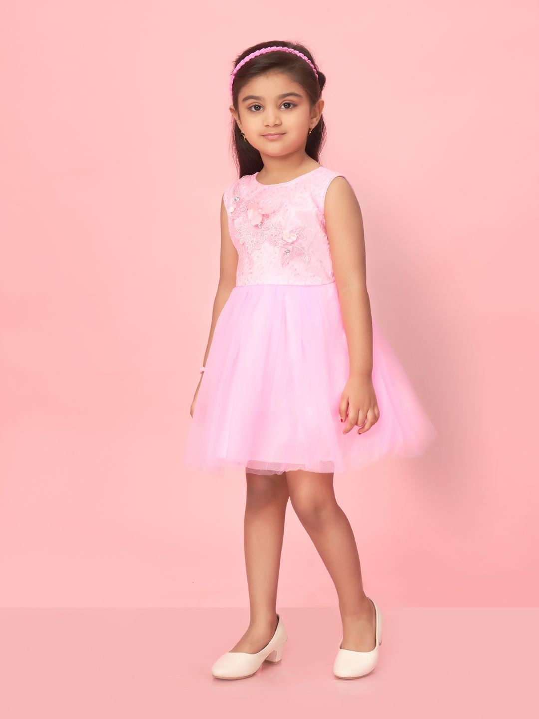 

BAESD Net Fit & Flare Dress, Pink