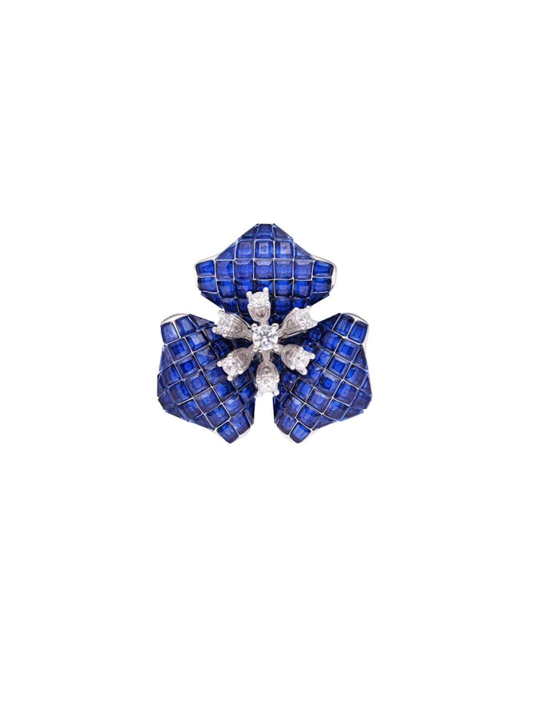 

MISS JO 92.5 Sterling Silver Rhodium Plated Cubic Zirconia Stone Studded Finger Ring