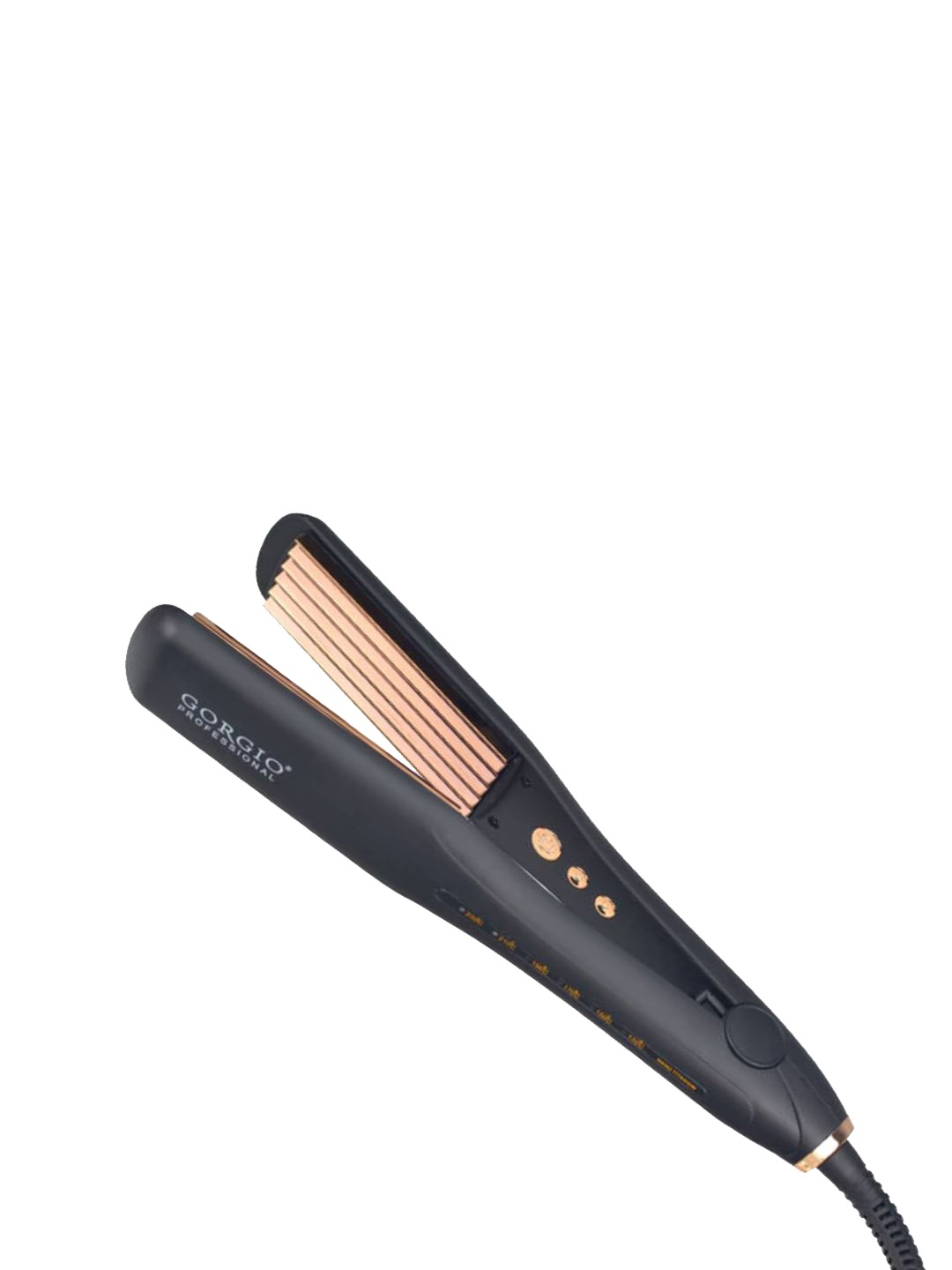 

GORGIO PROFESSIONAL Mirror Rose Gold Wide Plate LED Hair Crimper HC84, Black