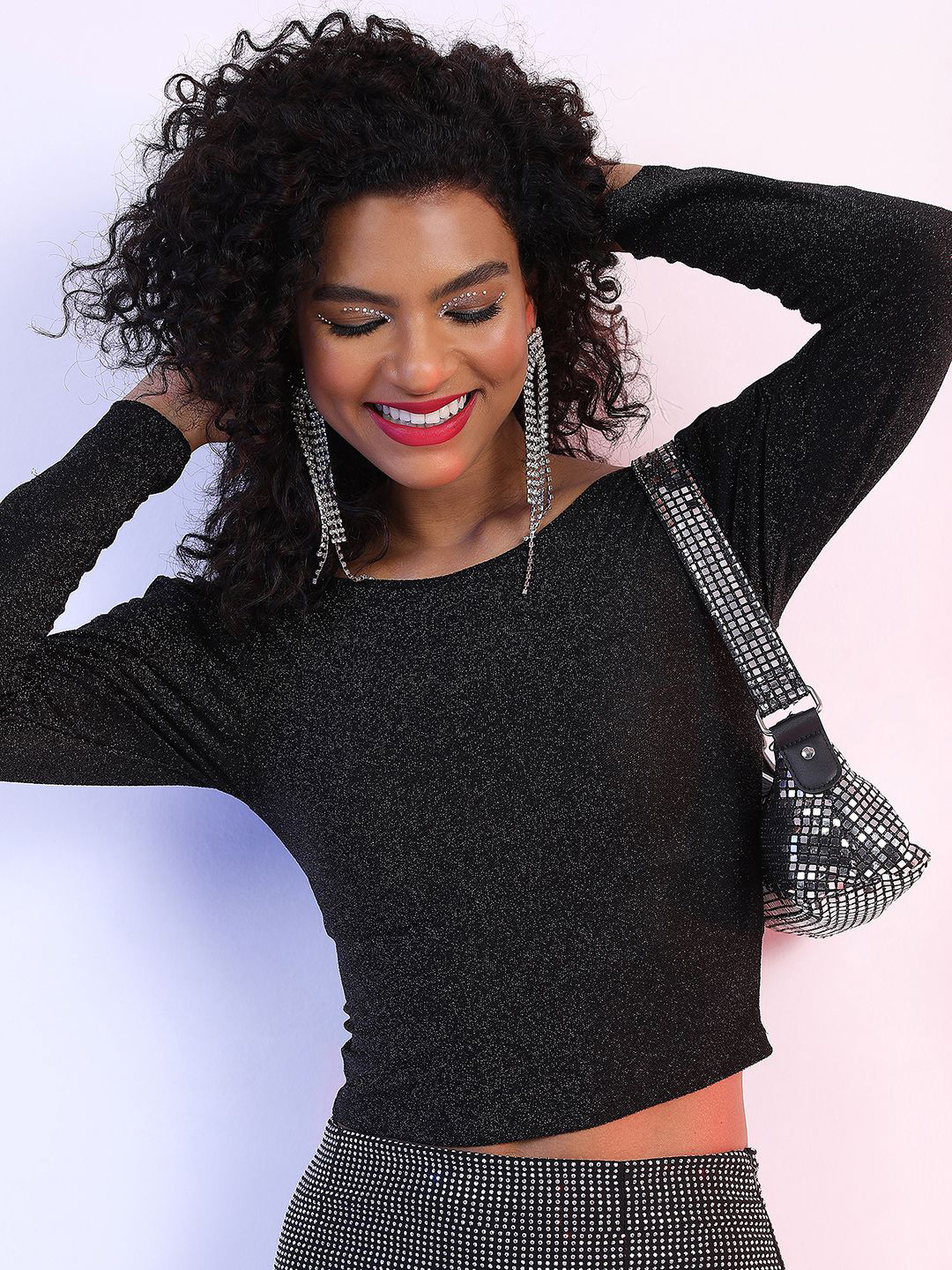 

Tokyo Talkies Bell Sleeve Top, Black