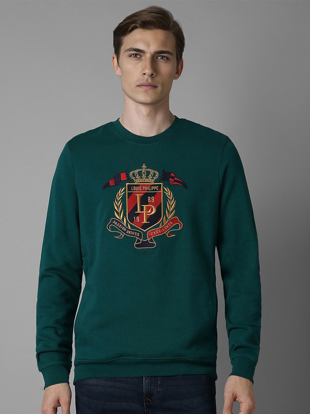 

Louis Philippe Sport Men Printed Sweatshirt, Green