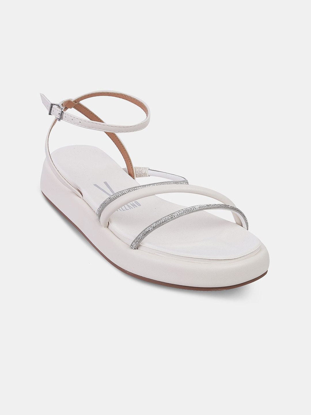 

Vizzano Women Party Open Toe Flats with Buckles, Off white