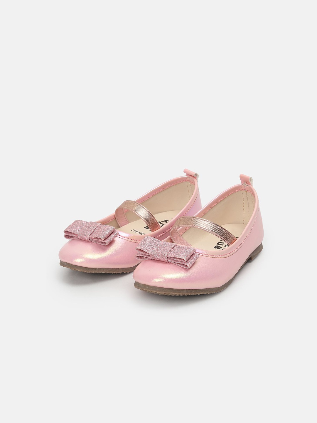 

MINI KLUB Girls Embellished Ballerinas Flats With Bows, Pink