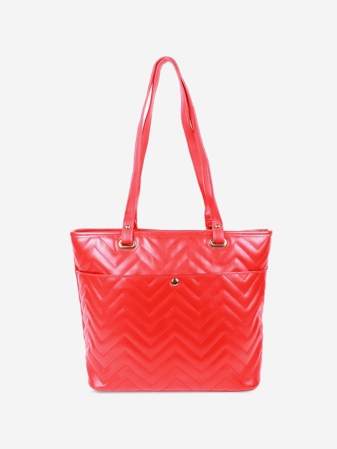 

Carlton London Oversized Structured Shoulder Bag with Quilted, Red