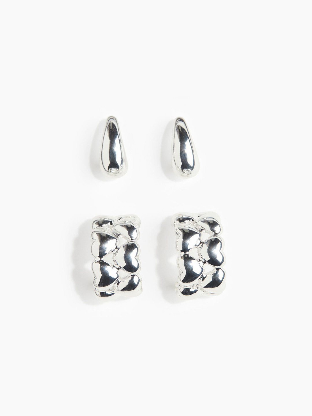

H&M Set Of 2 Hoop Earrings, Silver