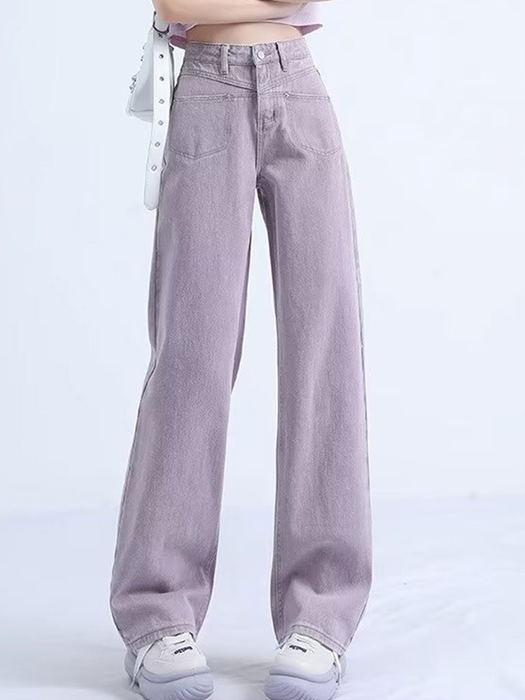 

LULU & SKY Women Straight Fit High-Rise Jeans, Lavender