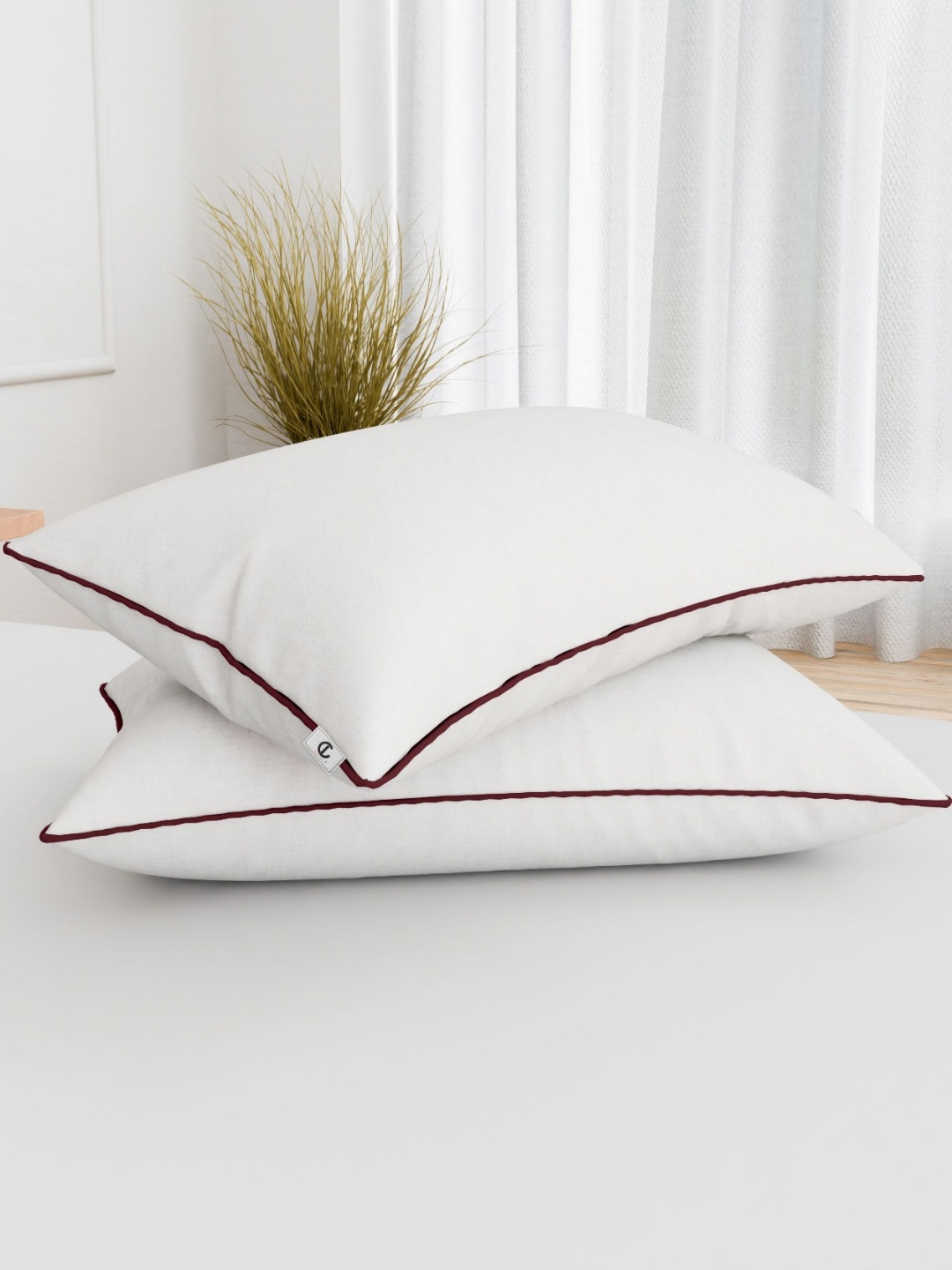 

CURIOUS LIFESTYLE White Set of 2 Fibre Filled Polycotton Breathable Sleep Pillow