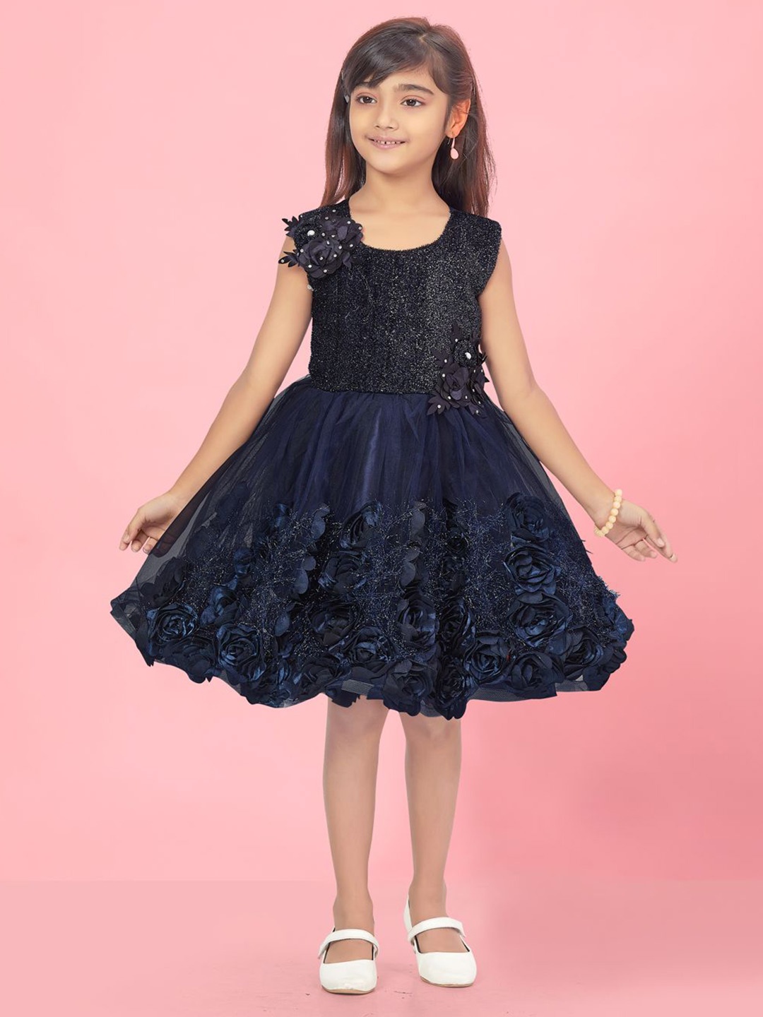 

BAESD Net Fit & Flare Dress, Navy blue