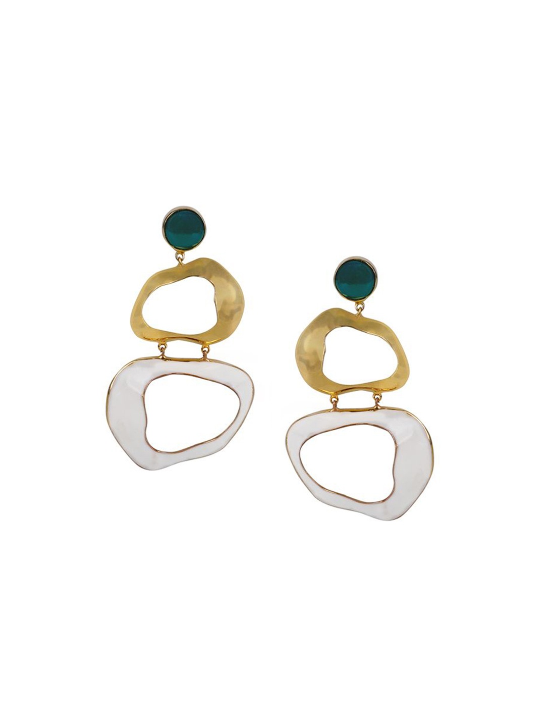 

Varnika Arora Geometric Drop Earrings, Green