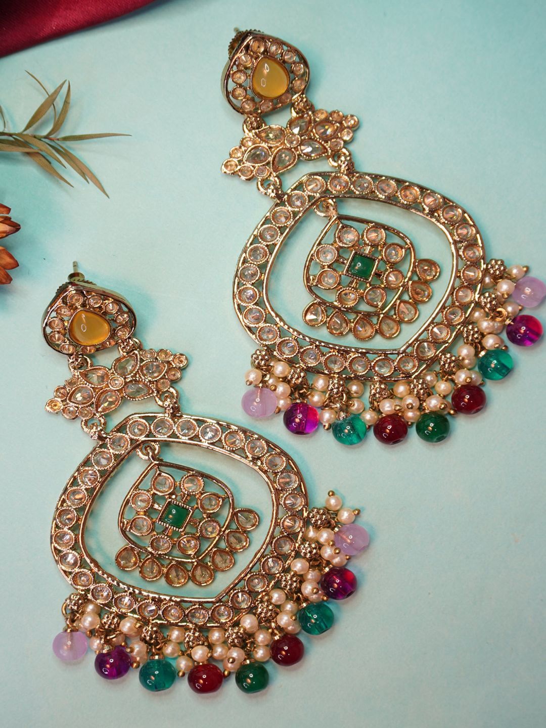 

Niscka Contemporary Chandbalis Earrings, Multi