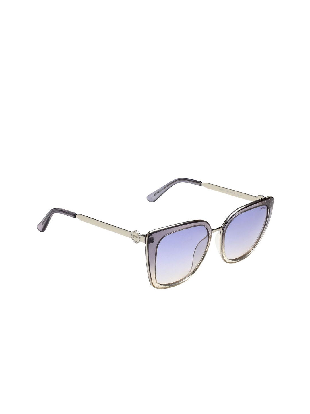 

GUESS Women Cateye Sunglasses with UV Protected Lens GF6124 10V 54 S, Blue