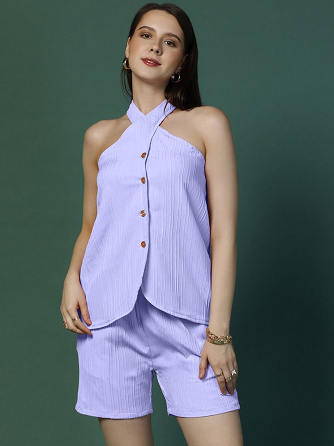 

OMPAX Top & Shorts Co-Ord Set, Lavender