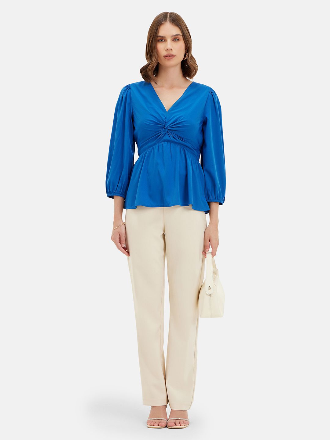 

Kazo Crepe Top, Blue