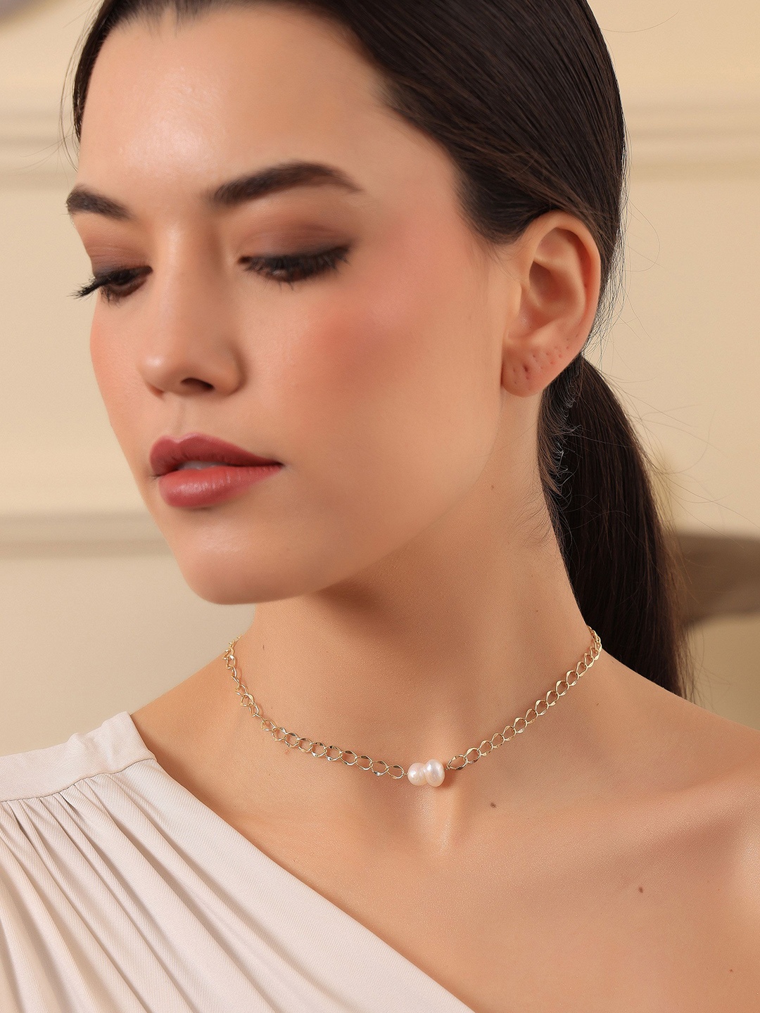 

ROYAL PITARAH Pearl Chain Choker, White