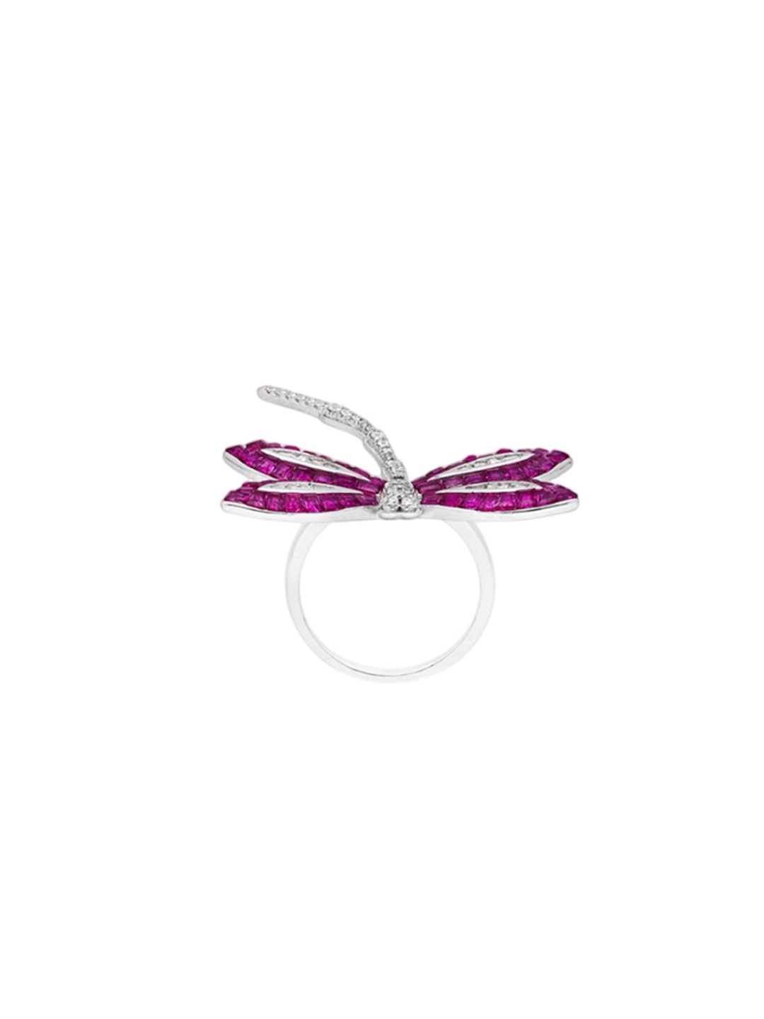 

MISS JO Rhodium Plated Cubic Zirconia Stone Studded Finger Ring, Silver