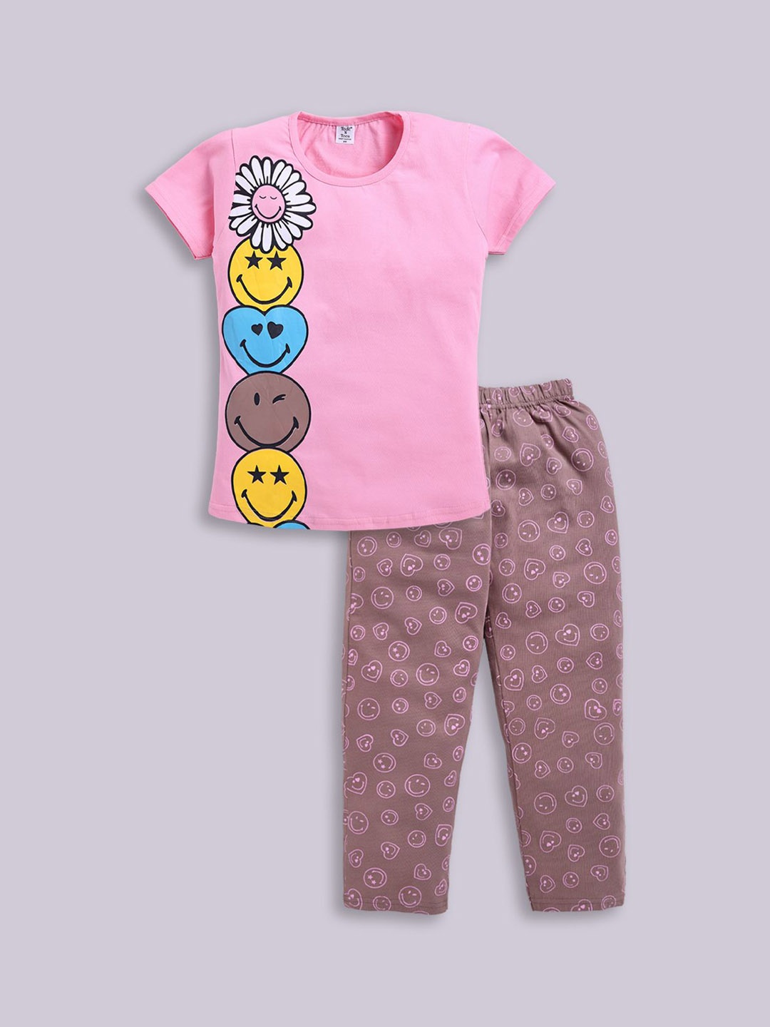 

Todd N Teen Girls Printed Night suit, Pink