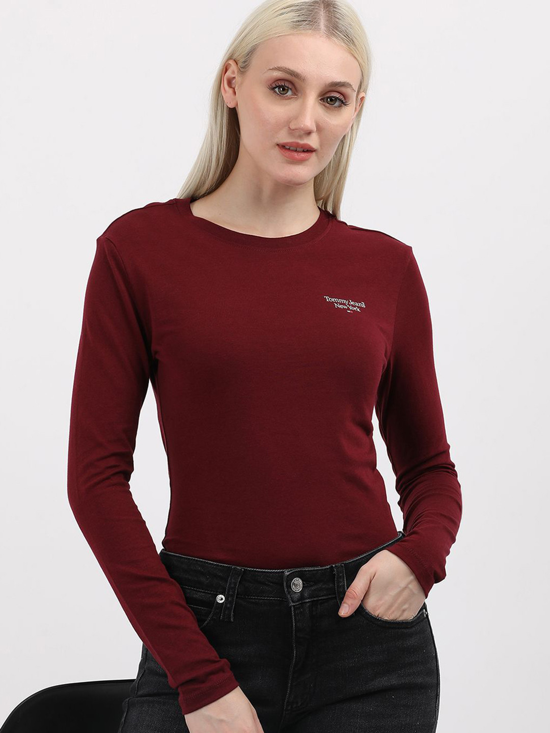 

Tommy Hilfiger Women Slim Fit T-shirt, Purple