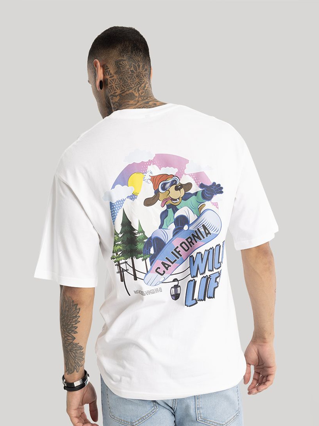 

Snitch Men Printed Pockets T-shirt, White