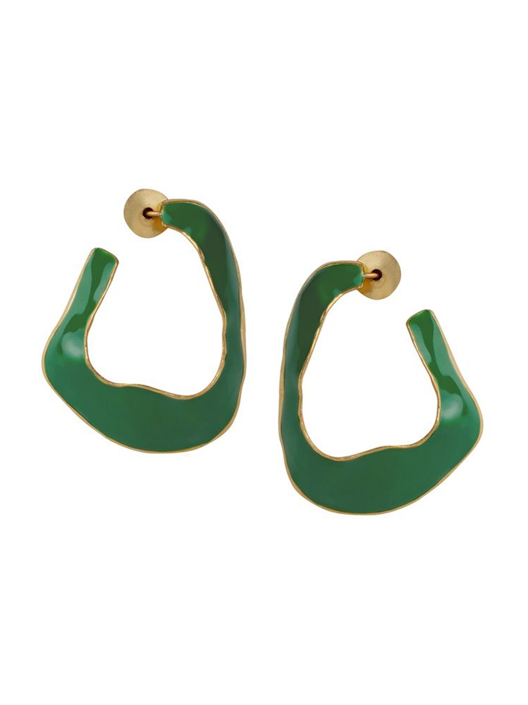 

Varnika Arora Geometric Hoop Earrings, Green