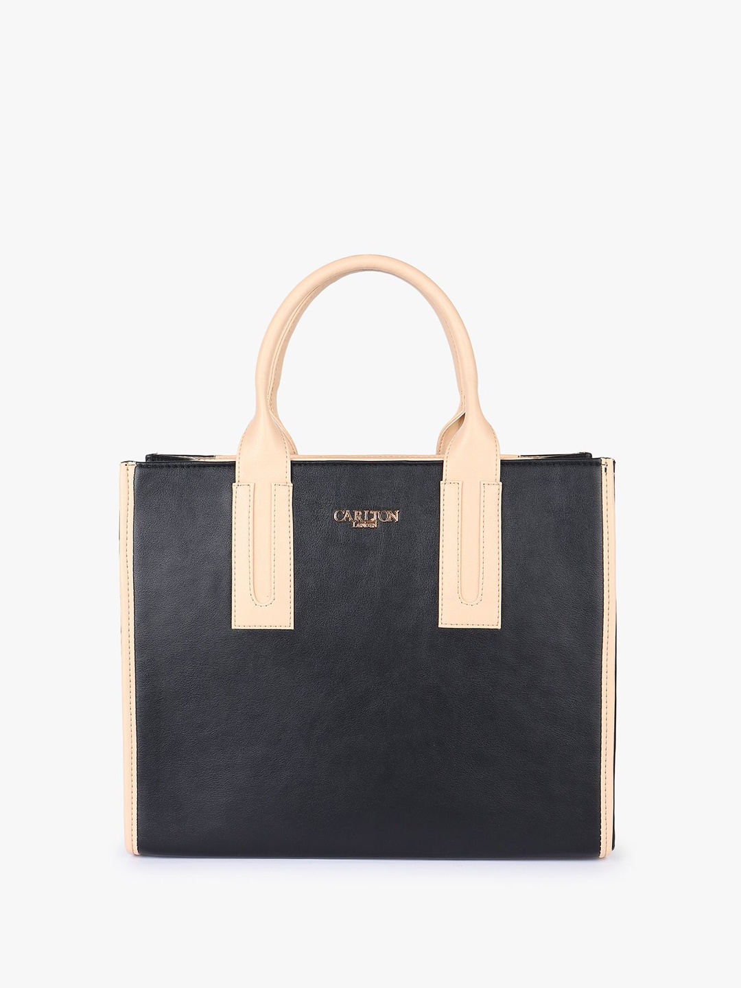 

Carlton London Colourblocked Oversized Half Moon Handheld Bag with Tasselled, Black