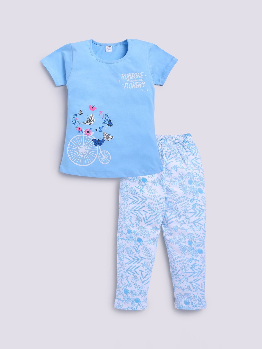 

Todd N Teen Girls Printed Night suit, Blue