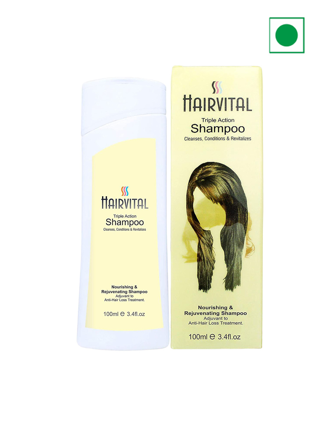 

HAIRVITAL Triple Action Nourishing & Rejuvenating Shampoo With Aloe Vera Jojoba Oil- 100ml, Cream