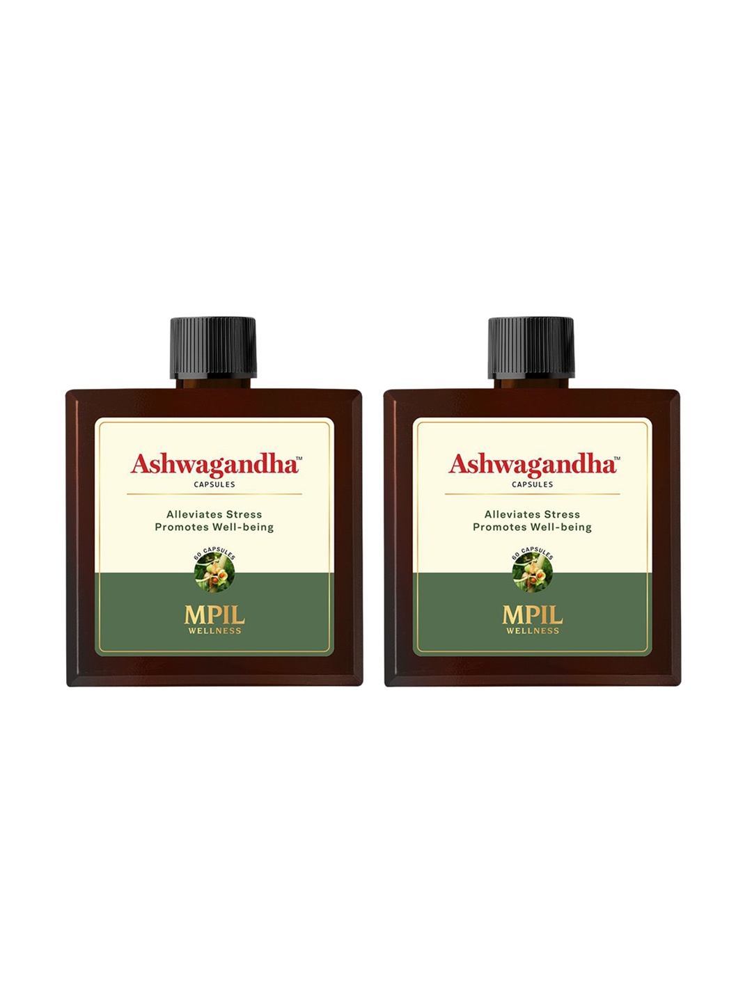 

MPIL WELLNESS Set Of 2 Ashwagandha Capsule- 60 Capsules Each, Brown