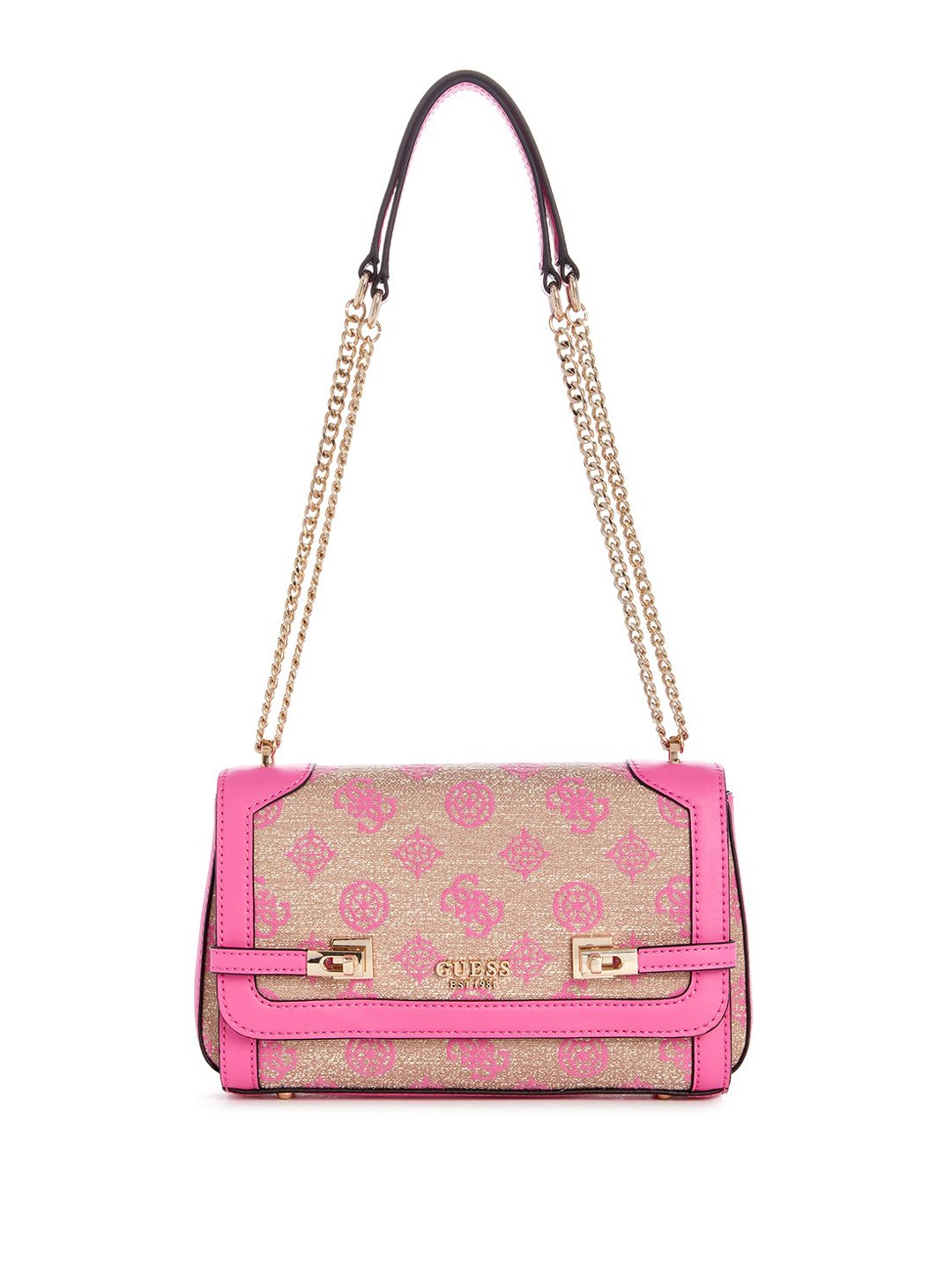 

GUESS Floral Textured Bowling Shoulder Bag, Pink