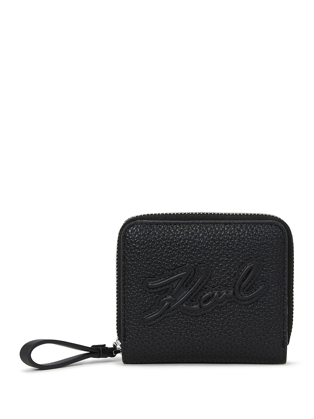 

Karl Lagerfeld Women Textured Leather Zip Around Wallet, Black