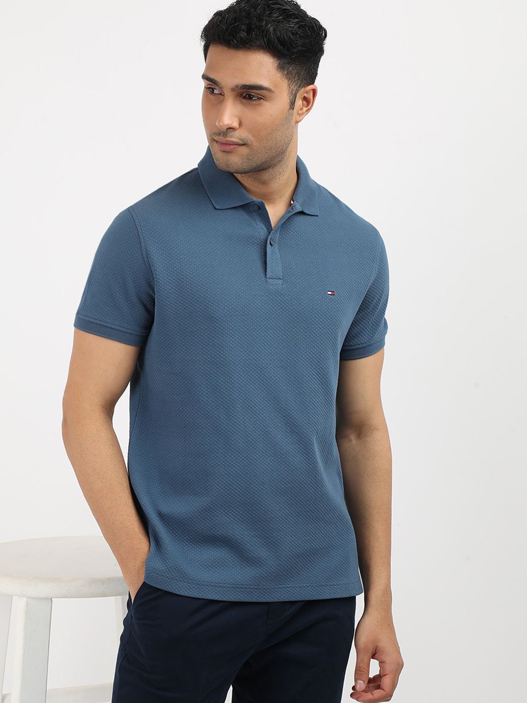 

Tommy Hilfiger Men Polo Collar Pockets T-shirt, Blue