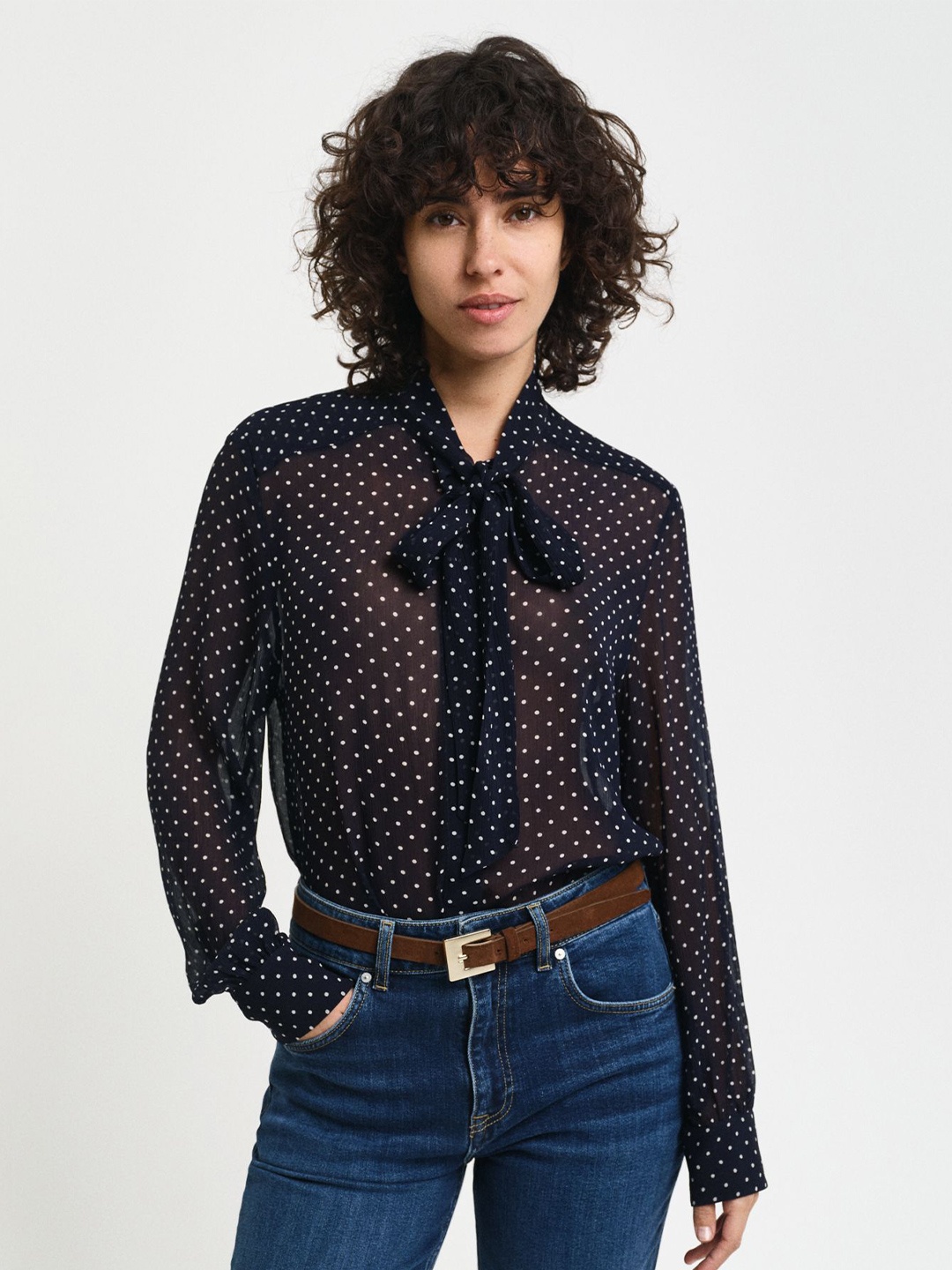 

GANT Women Polka Dot Opaque Printed Casual Shirt, Blue