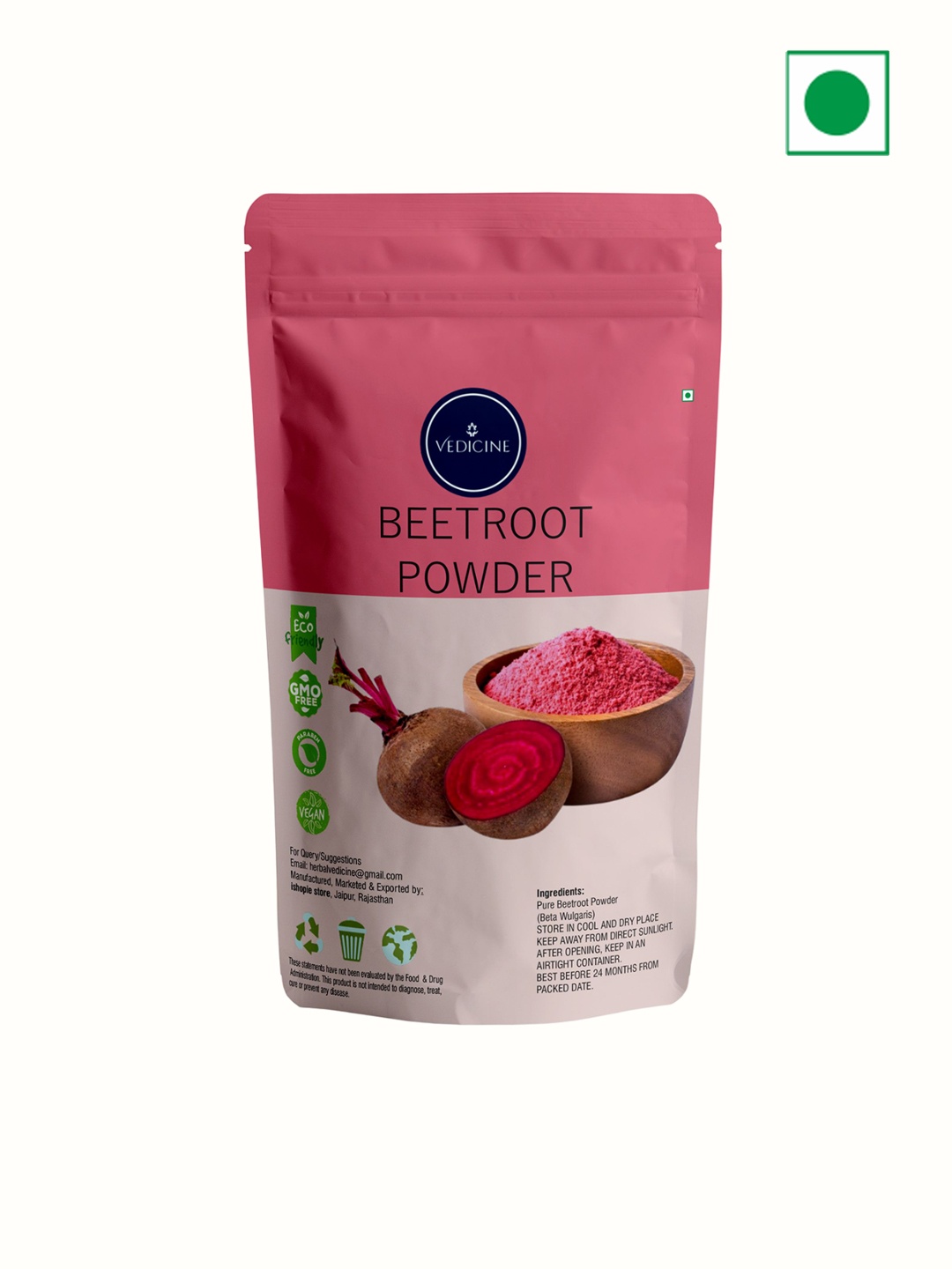 

VEDICINE Beetroot Powder Face Pack - 100g, Red