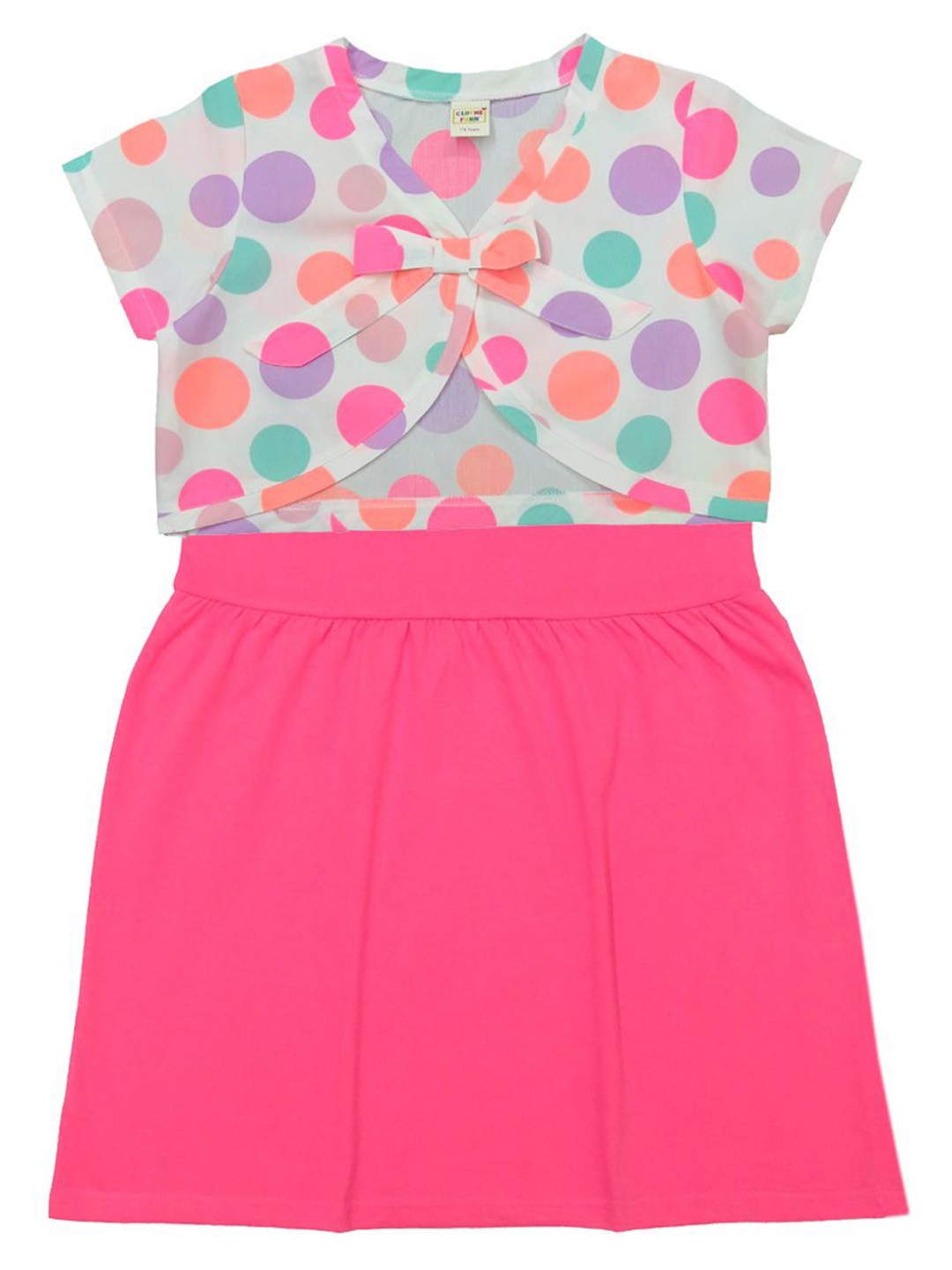 

Clothe Funn Polka Dot Print Peplum Dress, Pink