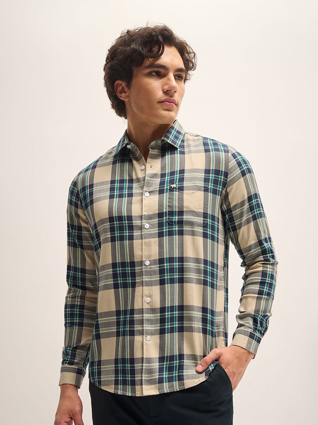 

THE BEAR HOUSE Men Slim Fit Tartan Checks Casual Shirt, Multi