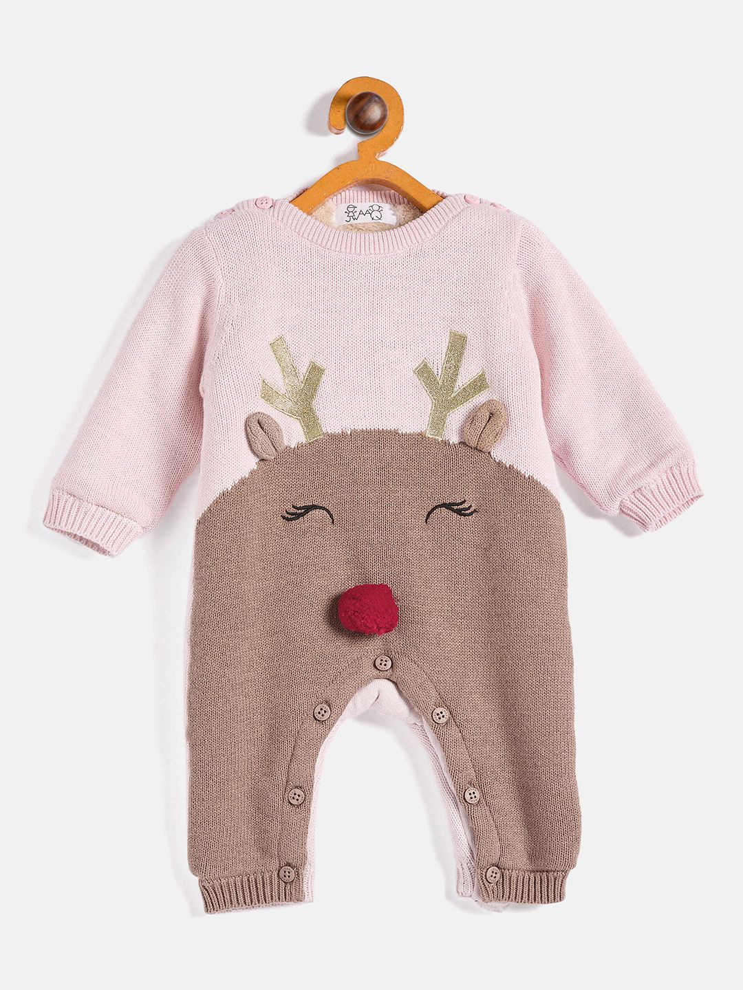 

JWAAQ Infants Winter Romper With Fur Lined, Pink