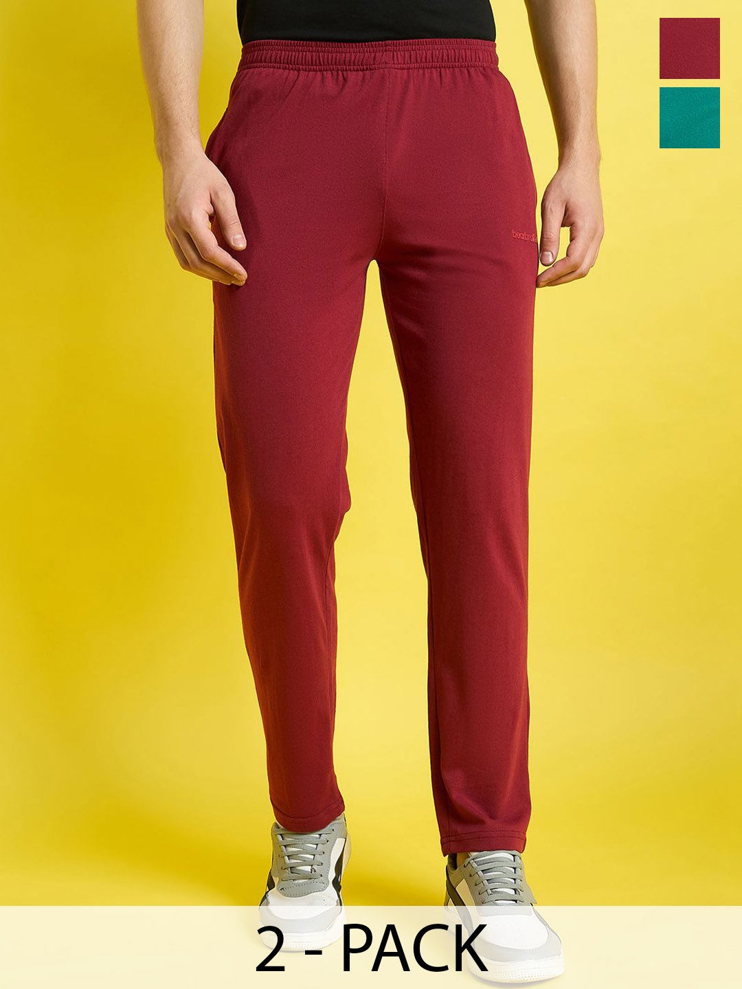 

bearbrother Men Brand Logo Printed Track Pants, Sea green