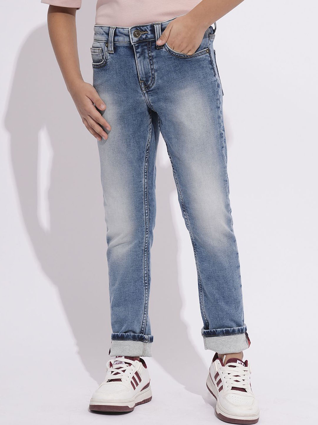 

Jack & Jones Junior Boys Straight Fit Cotton Heavy Fade Jeans, Blue